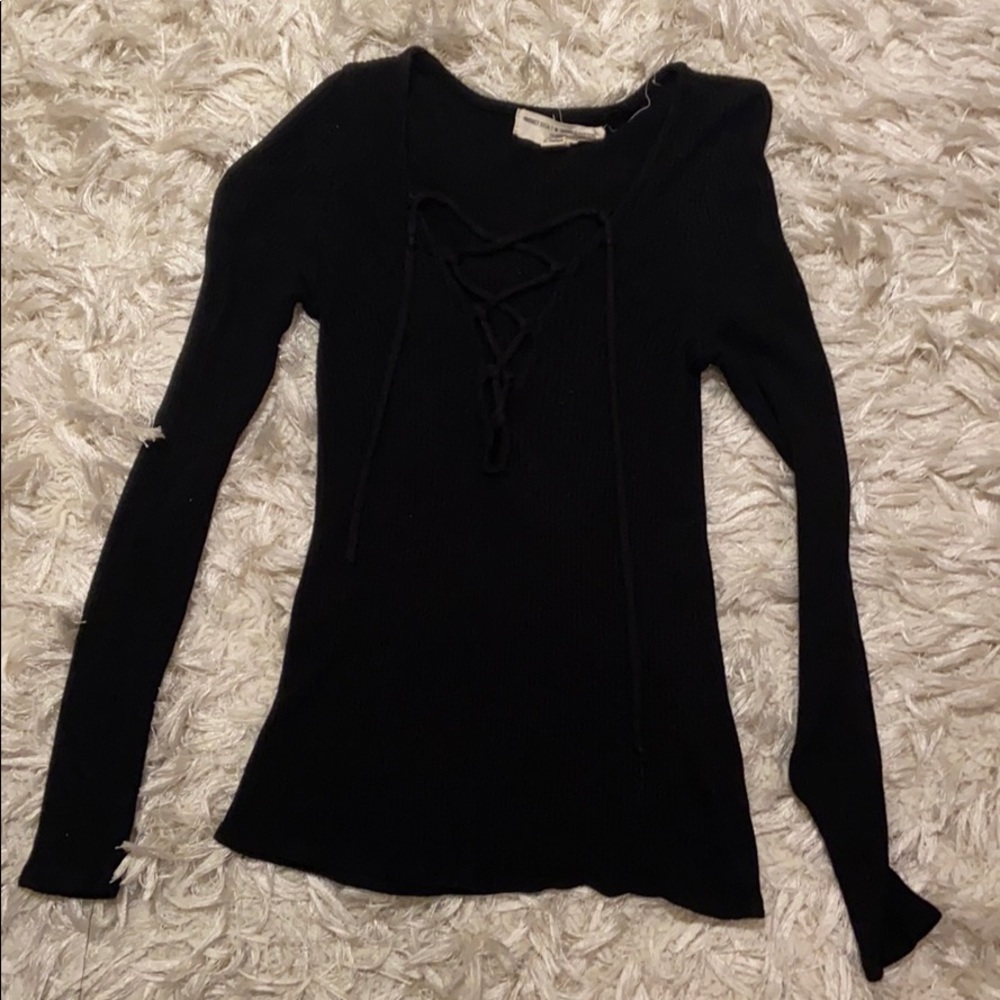 tight black long sleeve shirt